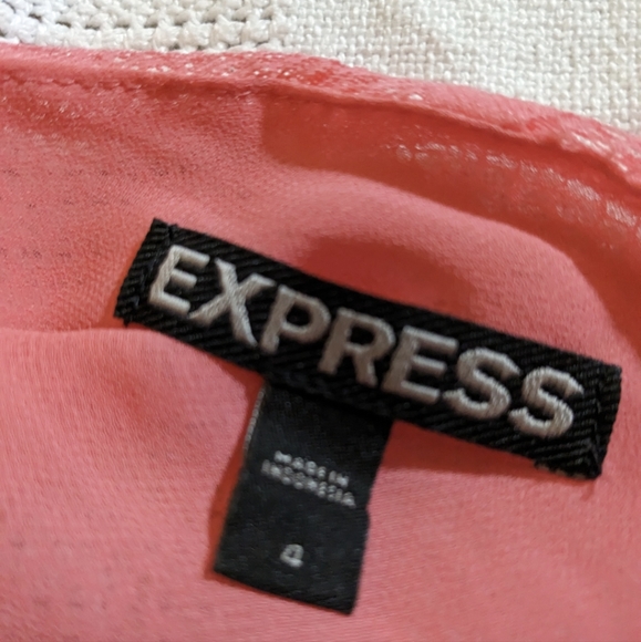 NWOT Express sexy lace back coral dress 4 - Picture 4 of 11